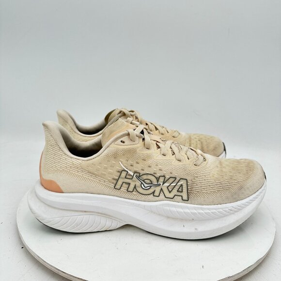 Hoka One One Mach 6 Women Size 8B 1147810-EGV Eggnog Vanilla Running Shoes - Picture 4 of 11